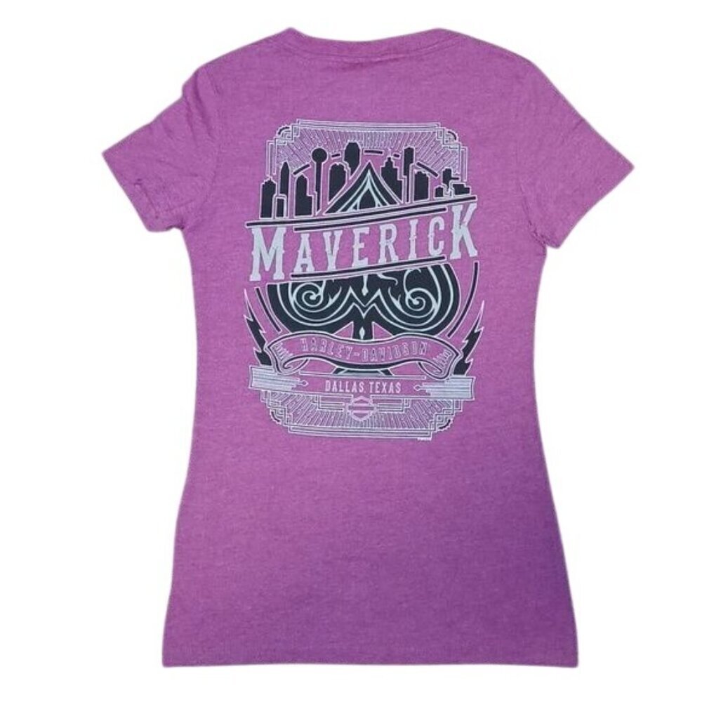 Harley-Davidson Purple V-Neck T-shirt - Picture 3 of 6